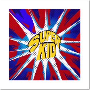 Superkid Comic Cartoon Hero Superhero Burst Posters and Art